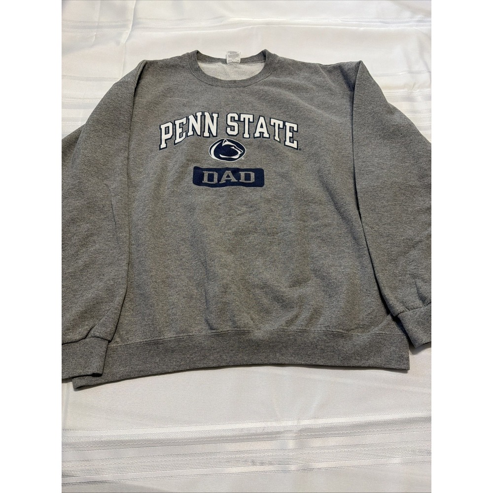 Gildan Penn State Nittany Lions Dad Sweatshirt Gray Crewneck Mens XL Pullover